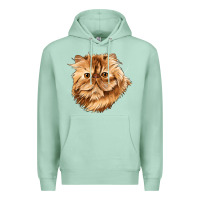 Seafoam Persian Cat Face Premium Hoodie - LillyAllenDesigns