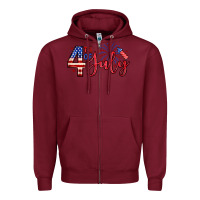 Burgundy 4th of july zillion Zipper Hoodie - Zillion Design Studio