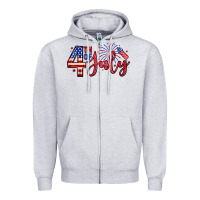 Heather Grey 4th of july zillion Zipper Hoodie - Zillion Design Studio