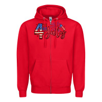 Red 4th of july zillion Zipper Hoodie - Zillion Design Studio