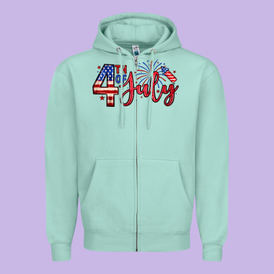 4th Of July Zillion Zipper Hoodie Designed By Zillion Design Studio