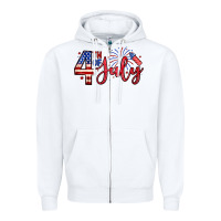 White 4th of july zillion Zipper Hoodie - Zillion Design Studio
