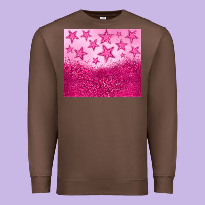 Pink Glitter Star Premium Sweatshirt Designed By Jahusdesignshop