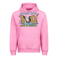 Fuchsia Pink flying into 100 days of school Urban Hoodie - MaliasSmallBusiness