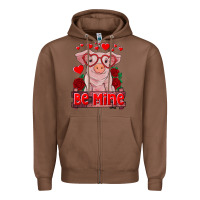 Chestnut be mine valentine's day baby pig Zipper Hoodie - RanaPortraitStore