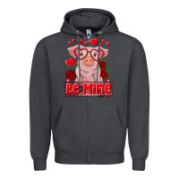 Smoke be mine valentine's day baby pig Zipper Hoodie - RanaPortraitStore