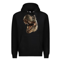 Black Tyrannosaurus T Rex Face Premium Hoodie - LillyAllenDesigns