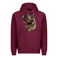 Burgundy Tyrannosaurus T Rex Face Premium Hoodie - LillyAllenDesigns