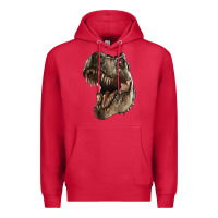 Cardinal Tyrannosaurus T Rex Face Premium Hoodie - LillyAllenDesigns