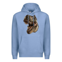 Colony Blue Tyrannosaurus T Rex Face Premium Hoodie - LillyAllenDesigns