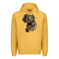Mustard Tyrannosaurus T Rex Face Premium Hoodie - LillyAllenDesigns