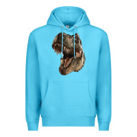 Ocean Blue Tyrannosaurus T Rex Face Premium Hoodie - LillyAllenDesigns
