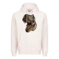 Pale Pink Tyrannosaurus T Rex Face Premium Hoodie - LillyAllenDesigns
