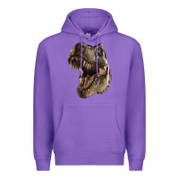 Purple Tyrannosaurus T Rex Face Premium Hoodie - LillyAllenDesigns