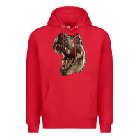 Red Tyrannosaurus T Rex Face Premium Hoodie - LillyAllenDesigns