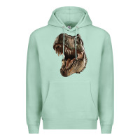 Seafoam Tyrannosaurus T Rex Face Premium Hoodie - LillyAllenDesigns
