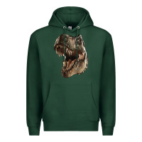 Sports Green Tyrannosaurus T Rex Face Premium Hoodie - LillyAllenDesigns