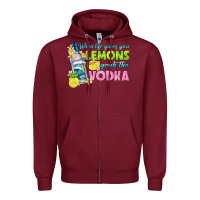 Burgundy when life gives you lemons Zipper Hoodie - texasbilliewilder