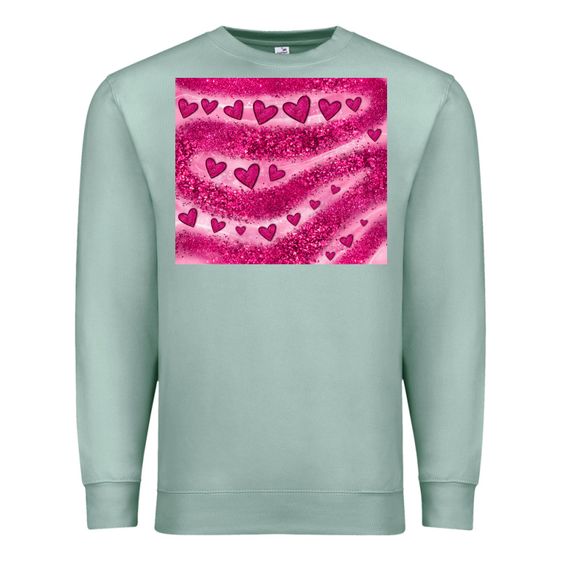 Pink Glitter Heart Premium Sweatshirt by JahusDesignShop | Teevron