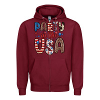 Burgundy party in the usa Zipper Hoodie - Zillion Design Studio