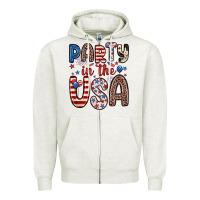 Oatmeal Heather party in the usa Zipper Hoodie - Zillion Design Studio