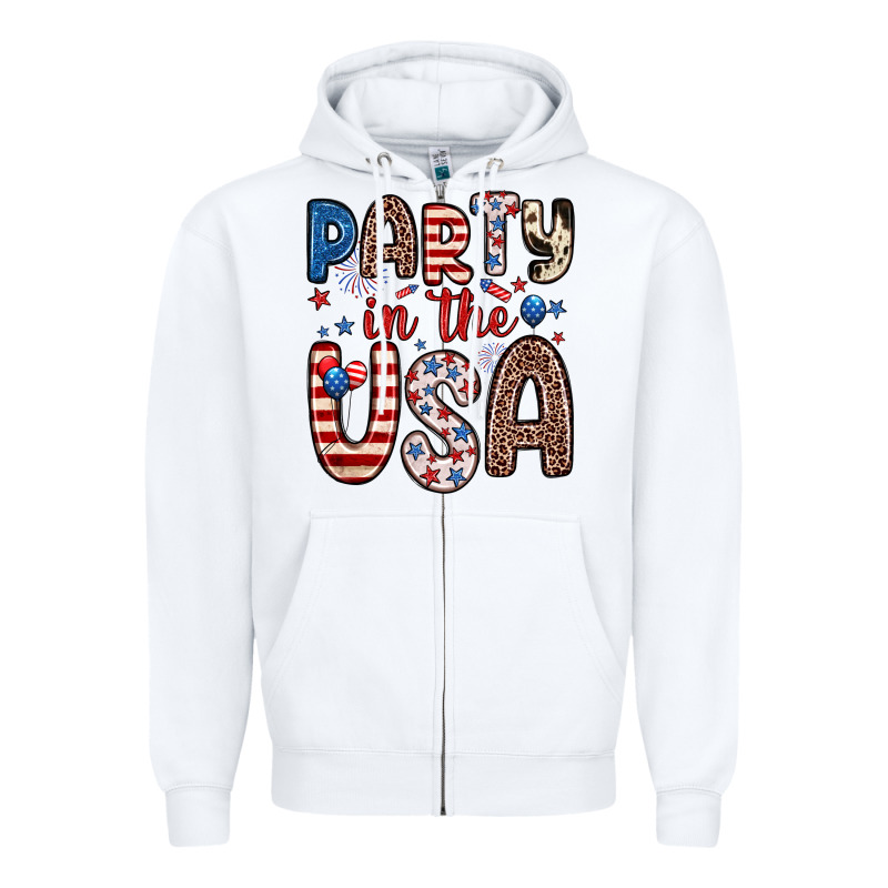 Party In The Usa Zipper Hoodie by Zillion Design Studio | Teevron