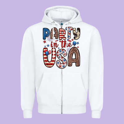 Party In The Usa Zipper Hoodie Designed By Zillion Design Studio