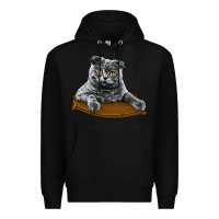 Black Scottish Fold Premium Hoodie - LillyAllenDesigns