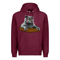 Burgundy Scottish Fold Premium Hoodie - LillyAllenDesigns