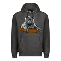 Charcoal Heather Scottish Fold Premium Hoodie - LillyAllenDesigns