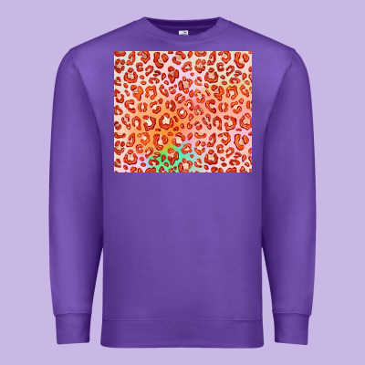 Orange Leopard Glitter Premium Sweatshirt Designed By Jahusdesignshop