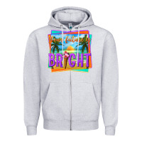 Heather Grey your future is bright Zipper Hoodie - texasbilliewilder