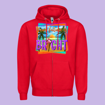 Your Future Is Bright Zipper Hoodie Designed By Texasbilliewilder
