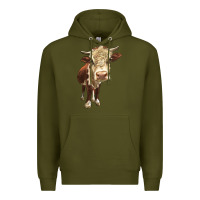 Army Green Hereford Heifer Premium Hoodie - LillyAllenDesigns