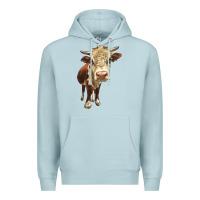 Blue Mist Hereford Heifer Premium Hoodie - LillyAllenDesigns