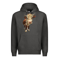 Charcoal Heather Hereford Heifer Premium Hoodie - LillyAllenDesigns