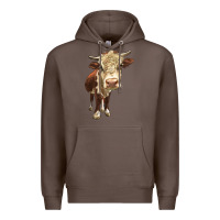 Coffee Hereford Heifer Premium Hoodie - LillyAllenDesigns