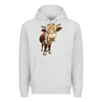 Dove Grey Hereford Heifer Premium Hoodie - LillyAllenDesigns