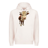 Pale Pink Hereford Heifer Premium Hoodie - LillyAllenDesigns