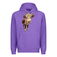 Purple Hereford Heifer Premium Hoodie - LillyAllenDesigns