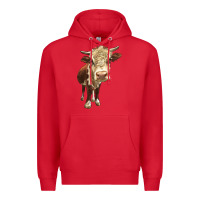 Red Hereford Heifer Premium Hoodie - LillyAllenDesigns