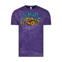 Cloud Purple western leopard camouflage sunflowers  glitter mom football Vintage Tee - Artiststas
