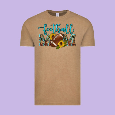 Western Leopard Camouflage Sunflowers  Glitter Mom Football Vintage Tee Designed By Artiststas