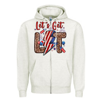 Oatmeal Heather let s get lit Zipper Hoodie - Zillion Design Studio