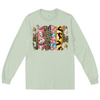 Matcha Easter Brushstroke With Quail Eggs Daisy And Bunny Long Sleeve Tee - RanaPortraitStore