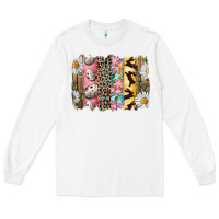 White Easter Brushstroke With Quail Eggs Daisy And Bunny Long Sleeve Tee - RanaPortraitStore