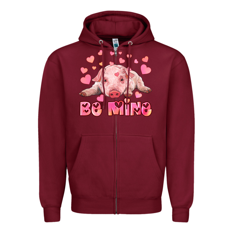 Be Mine Baby Pig Zipper Hoodie by RanaPortraitStore | Teevron