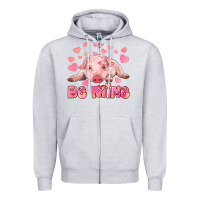 Heather Grey be mine baby pig Zipper Hoodie - RanaPortraitStore