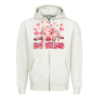 Oatmeal Heather be mine baby pig Zipper Hoodie - RanaPortraitStore