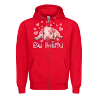 Red be mine baby pig Zipper Hoodie - RanaPortraitStore
